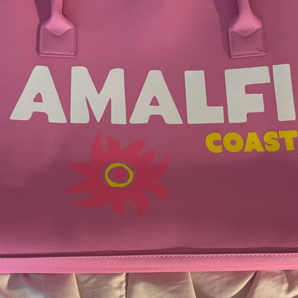 NWOT LA/LC Modern Vegan Leather Destination Tote Guava Pink Amalfi Coast - Picture 3 of 5